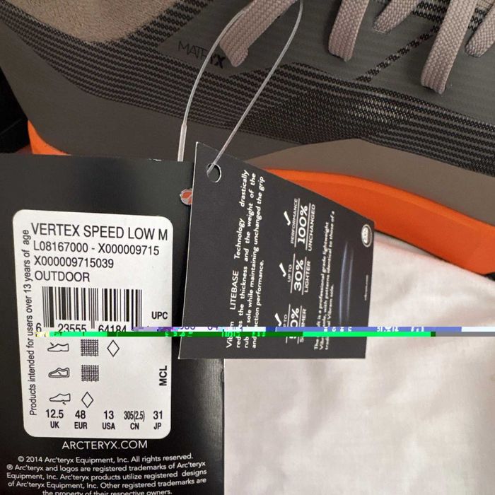 Arc'teryx Vertex Speed Low Men's Hiking US 13M