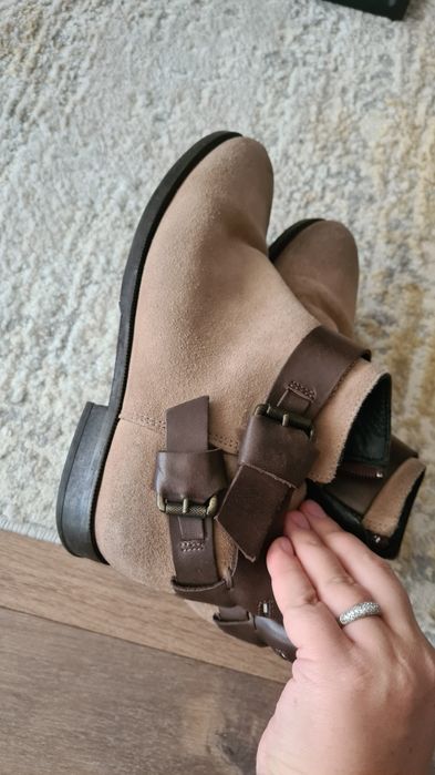 Ghete pentru primavara tommy hilfiger, piele intoarsa, 39