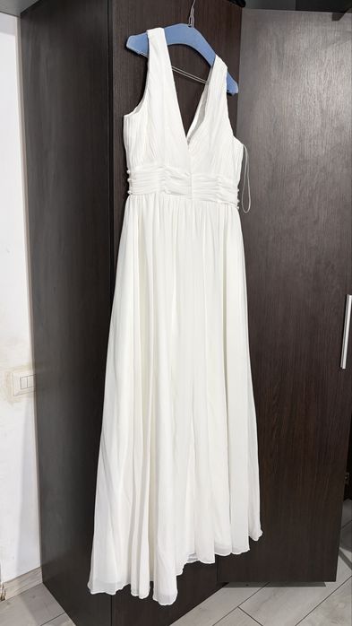 Rochie alba, lunga, XL