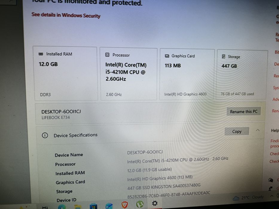 Vând laptop Intel core i5