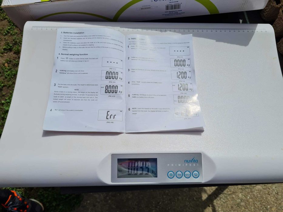 NOU Cantar electronic pentru bebelusi Nuvita Primipesi 1300, Alb