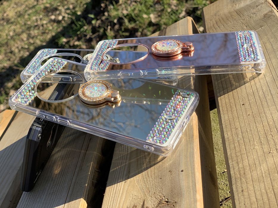 Husa oglinda, pietricele + inel pt. Huawei P40 Lite 5G , Mate 40 Pro