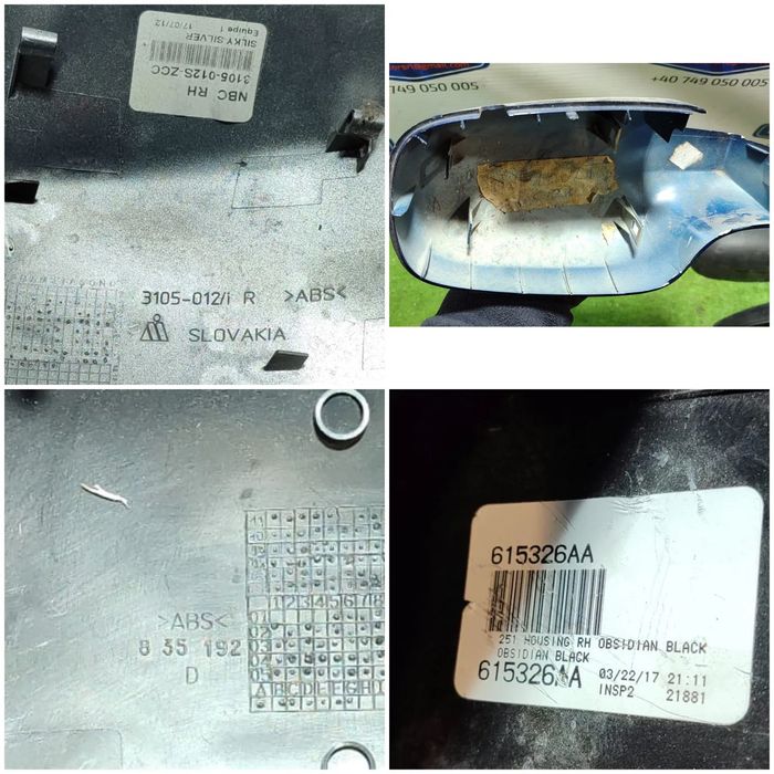 CARCASA OGLINDA (4 BUC.) SUZUKI SX4 / FIAT SEDICI 2006-2013 / DACIA LOGAN 1 2004-2012 / VOLKSWAGEN GOLF 4 1997-2005 / MERCEDES-BENZ C-CLASS (W203) 2000-2004 / COD OEM 3105-012 / 835192 / 615326AA (5F2)
