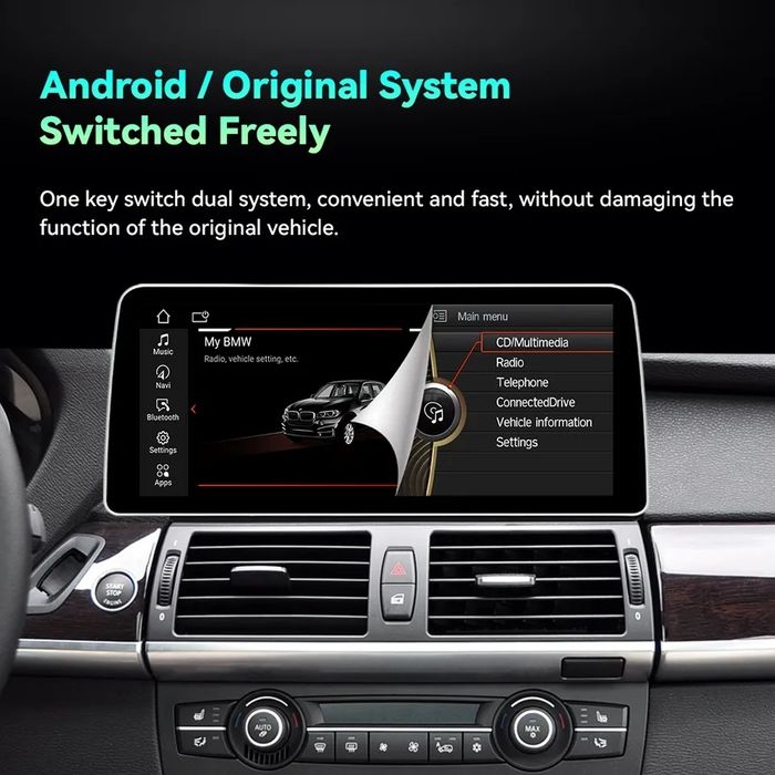 Android 15 Навигация Мултимедия BMW E70/Е71 4/6гб 8core БМВ Андроид 15