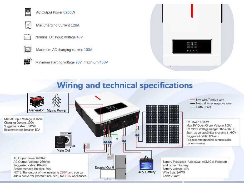 Хибриден соларен Инвертор 6,2 kW