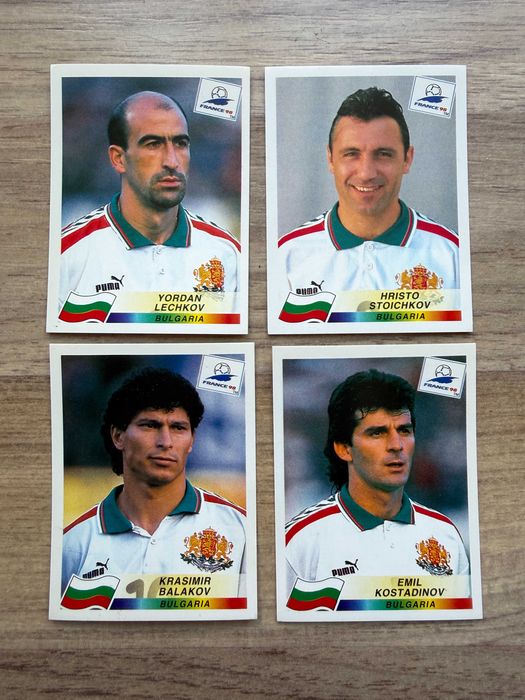 Panini France 98 World Cup България Стоичков Пълен отбор + Емблема Стикери Колекция Световно първенство футбол Франция Панини