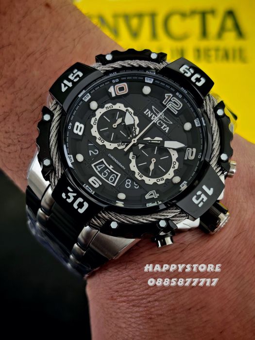 INVICTA Bolt Steel Silver/Black 55 mm, Инвикта нов ръчен часовник