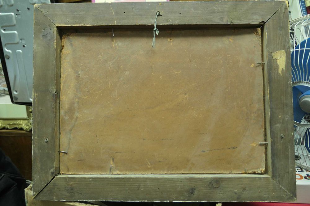 Tablou Peisaj Casa/ Natura Moarta Aurelia Ananescu Ulei Carton Rama