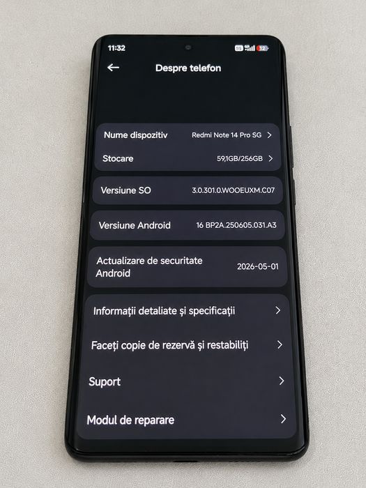Redmi Note 14 Pro 5G 256GB – 8GB RAM – Negru – Stare bună