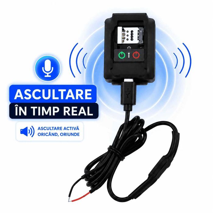 Microfon Spion pentru autovehicule – Alimentare 12V cu Localizare GPS si Control Prin SMS sau Aplicatie SMT SECURITY