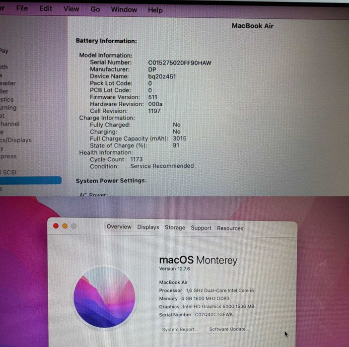 MacBook Air 11" (Early 2015) 128GB 4GB RAM Core i5
