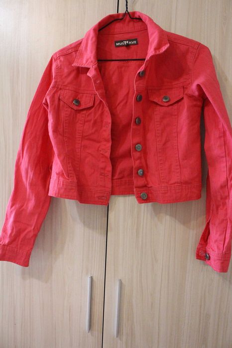 Розово дънково яке