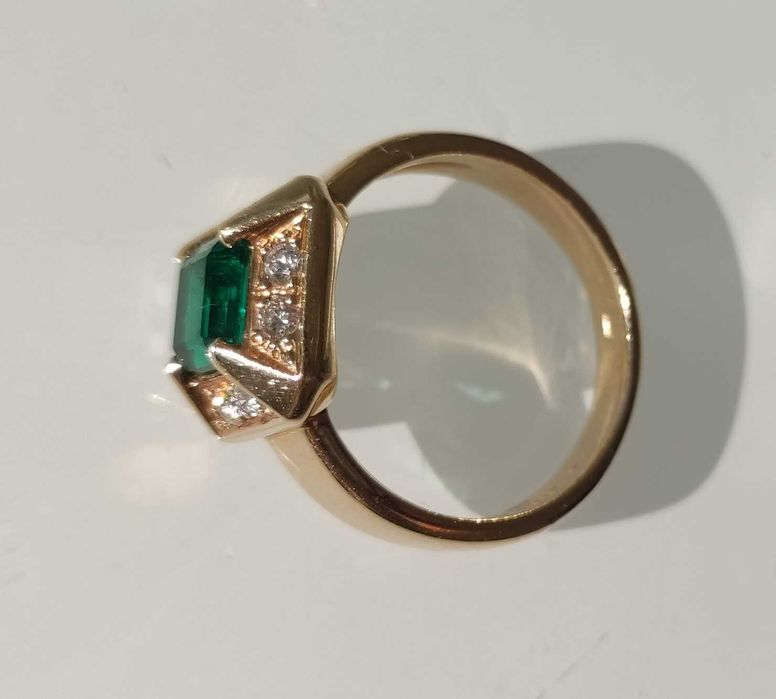 Inel smarald si diamante 1.82ct