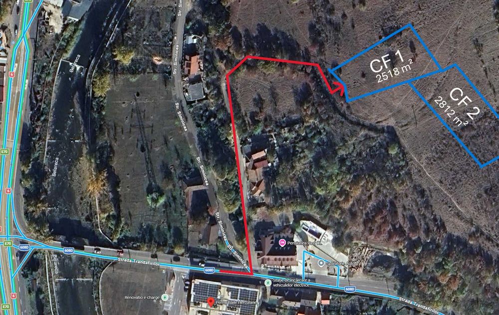 Teren 5330 m² Baile Herculane din 2 CF-uri sau achizitie separata