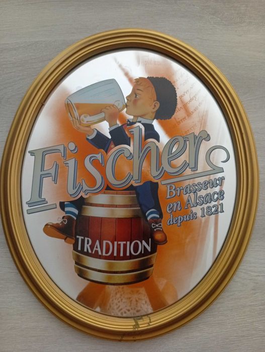 Оригинално  Рекламно огледало на бира Fischers