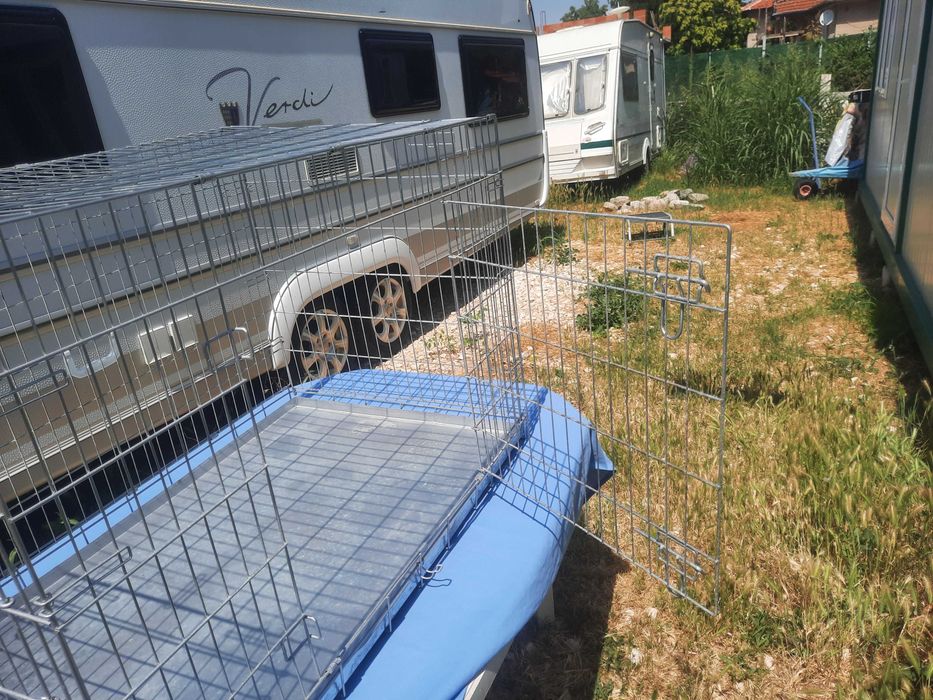 Клетка за куче farmcompany pet сгъваема тежко товарна  с две врати