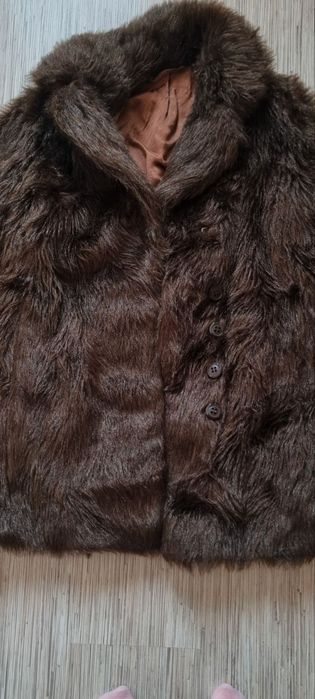 Пухено палто кафяво