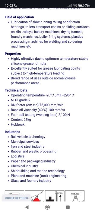Vaselina unsoare siliconica temperaturi extreme