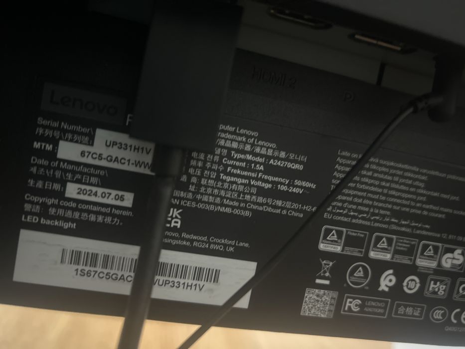 Monitor gaming Lenovo Legion Y27q-30 | 27” QHD IPS 165Hz | Ca nou