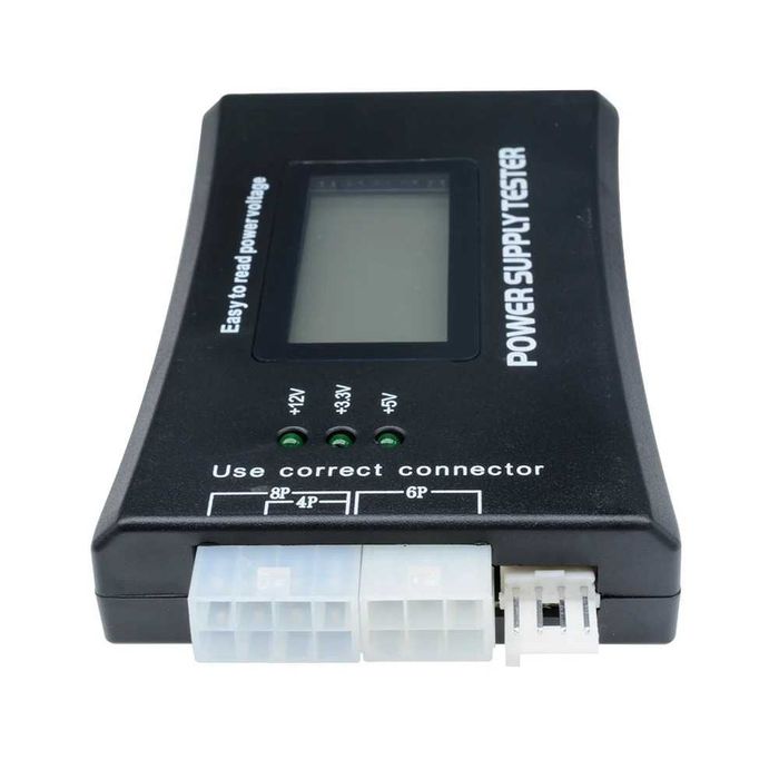 LCD Тестер за PC компютърно захранване PSU 24-Pin, Molex, SATA, PCI-E 8-Pin GPU ATX