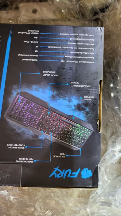 Fury thunderstriek геймърски комплект мишка клавиатура и слушалки