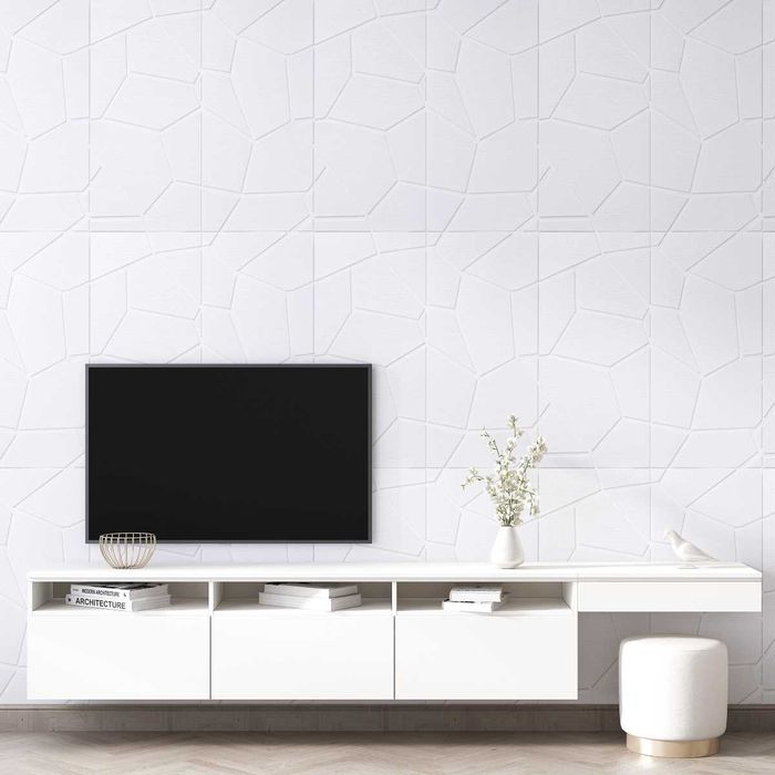 Самозалепващо пано с геометрични форми 5мм в Бяло