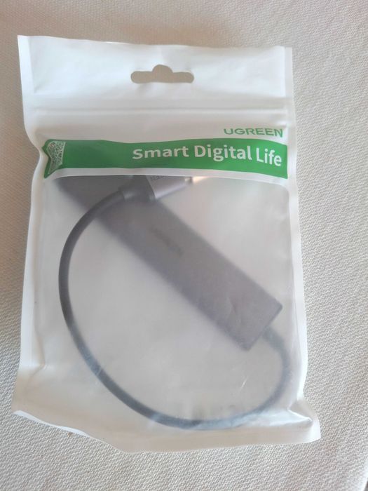 Преходник Ugreen, Хъб за Macbook, USB-3.0, RJ-45 1Gbps