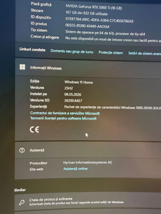 Vand unitate  AMD RYZEN 7 5700x