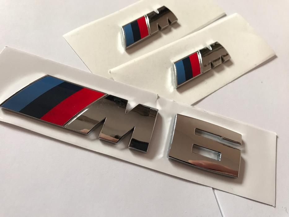 Set Emblema BMW M6 aripi/spate abs originale crom