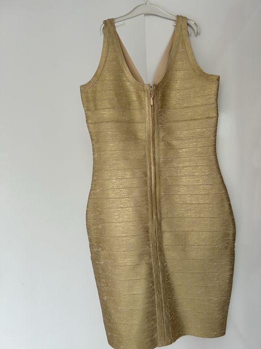 Златиста бандажна рокля