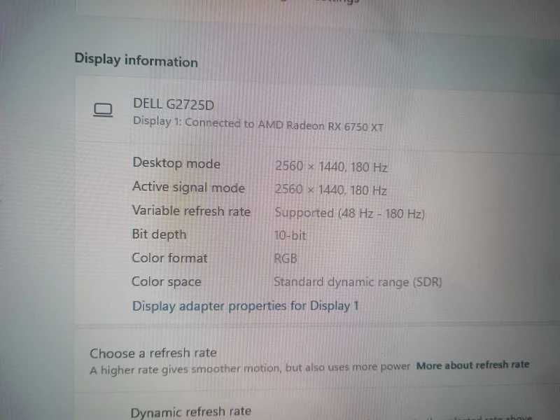Monitor Dell, 2k, 180hz, 27inch