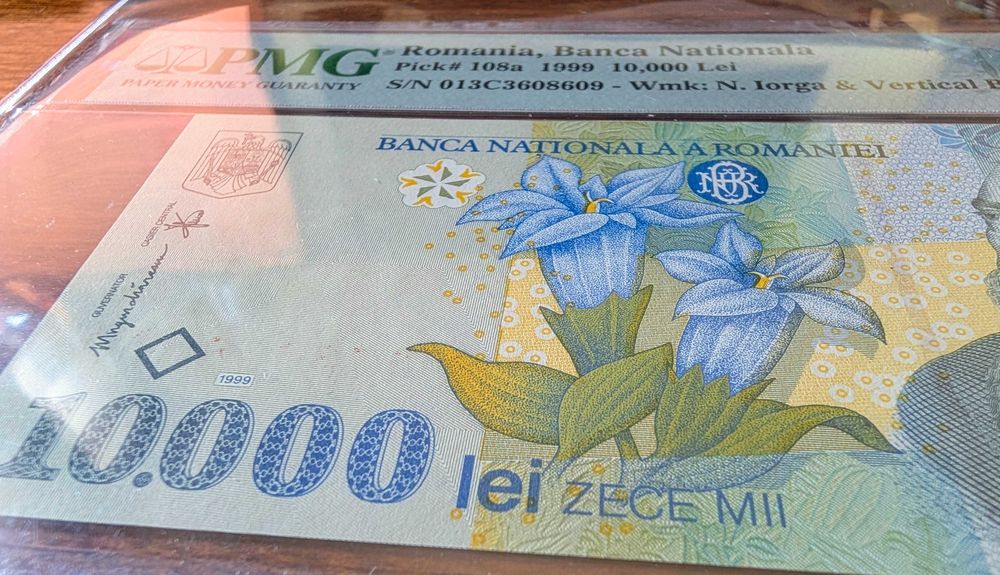 Bancnota 10000 lei 1999 hartie