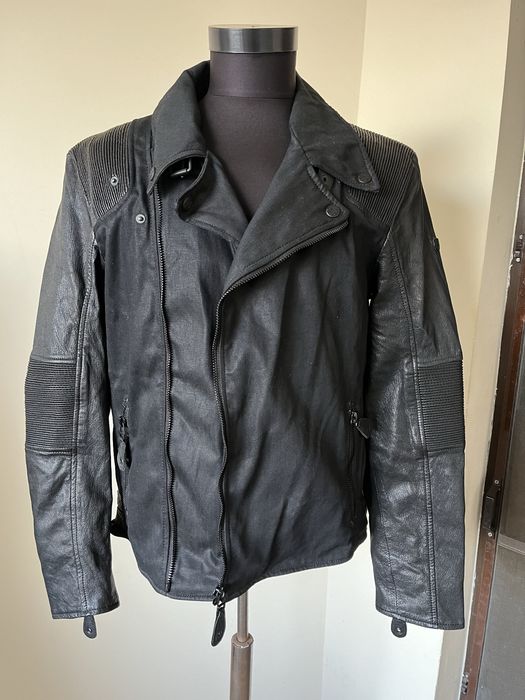 Jacheta stil motor , cu maneci de piele