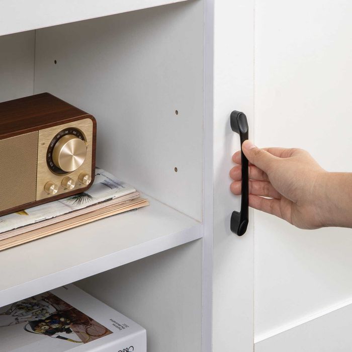 Comoda tv alb ZINUS , inchidere soft-close ,Lichidare stoc