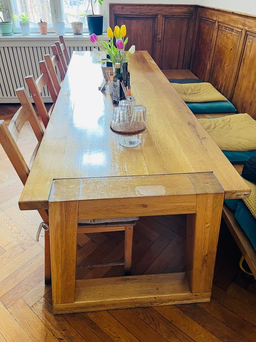 Masă lemn masiv stejar, custom made – 80 x 240 cm