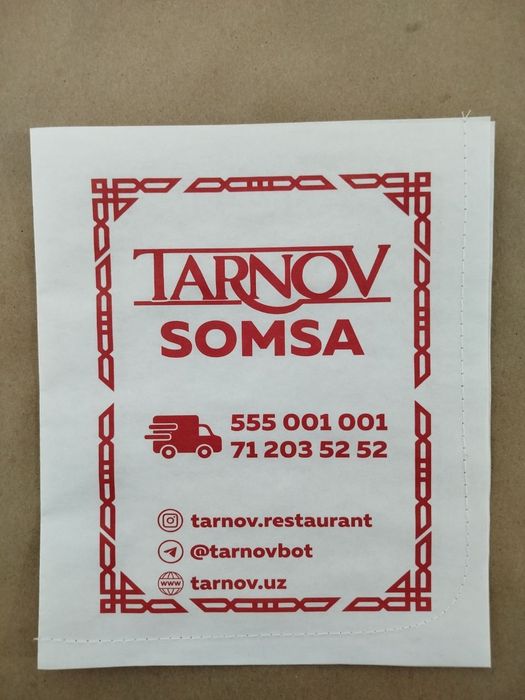 Somsa gumma uchun qogʻoz paket