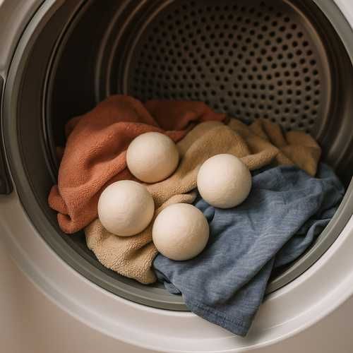 Вълнени топки за сушилня 6 броя в комплект заедно с чанта бързо сушене