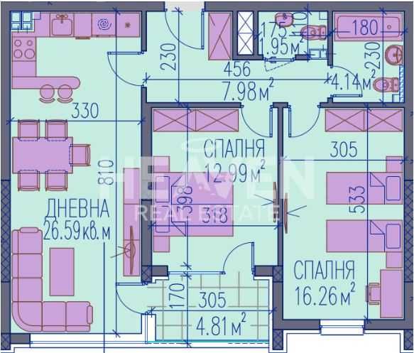Продава се Тристаен апартамент в Пловдив, Център - 107 кв.м за 1197 €/кв.м - Снимка #1