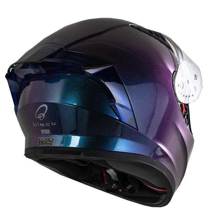 Casca moto NOUA Black Atom Albastru Cameleon marimi de la XS la XXL