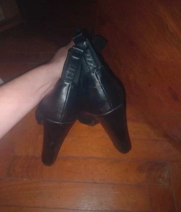 High heel suede & leather boots