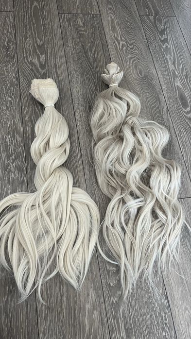 O bijuterie ,clip on extensii de par blond,60 cm si 50 cm