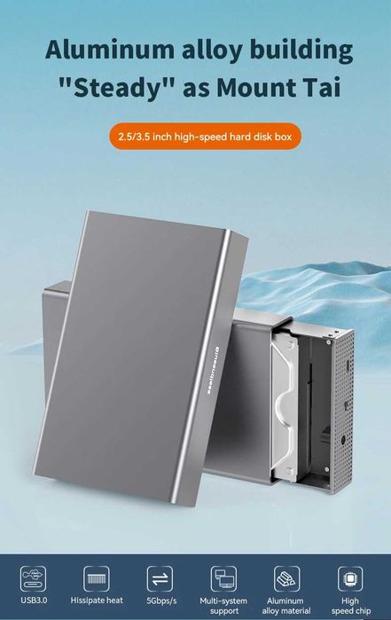 Rack extern Hard Disk Blueendless Aluminium Carcasa HDD 2.5 / 3.5 inch SATA III to USB 3.0