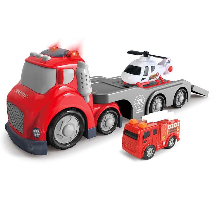 Камион с ремарке пътна помощ, с пожарна и хеликоптер