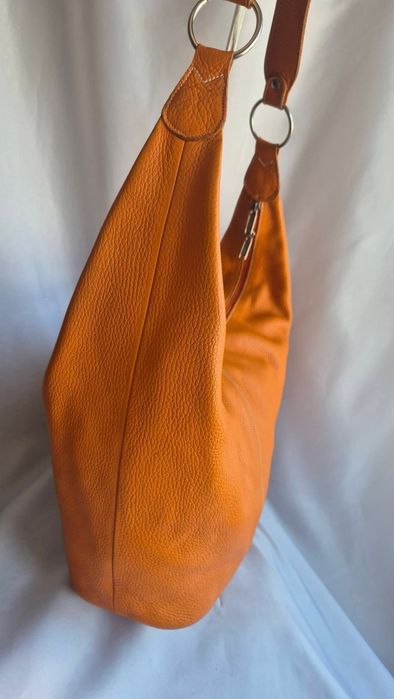 Geanta piele naturala Italia orange
