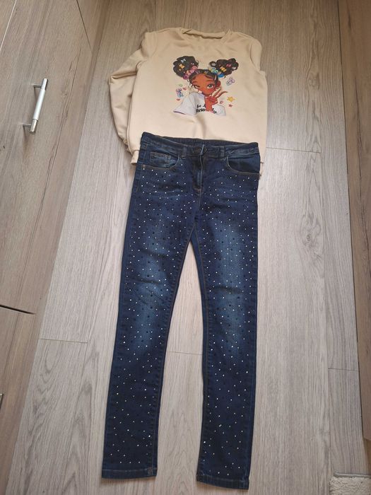 Детски дънки,две блузи и три клина