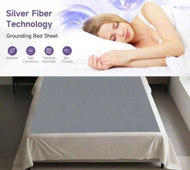 Заземяваща Aнтистатична Надматрачна Подложка Легло 10% Сребърни Нишки