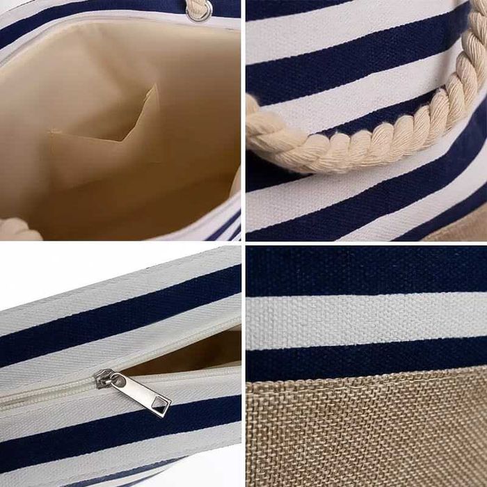 Голяма чанта за плаж, с подарък малко портмоне за ключове, пари и др.