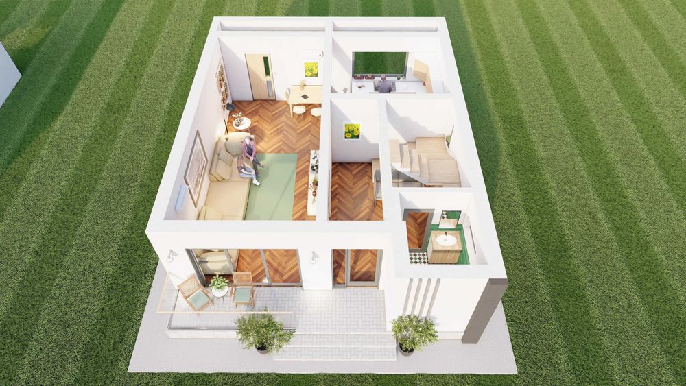 Vilă modernă Vișan – 5 min Iași | 120 mp | 3 băi | Cartier nou