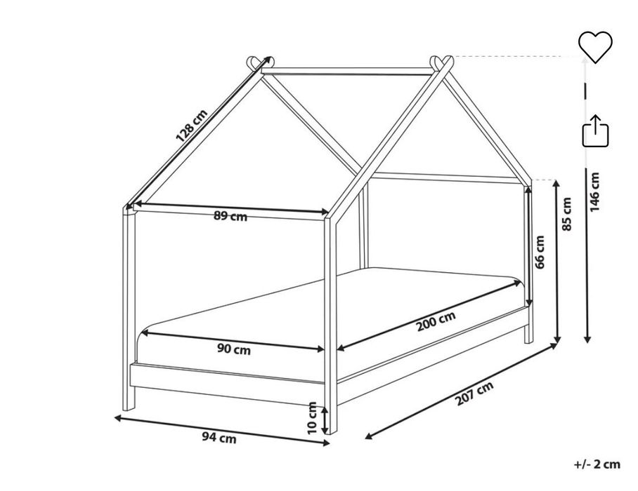Pat copii Casă Lemn Typ Căsuță Montessori 90x200 nou