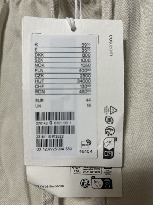 Pantaloni denim COS - croiala larga - mas. 46/XL - noi